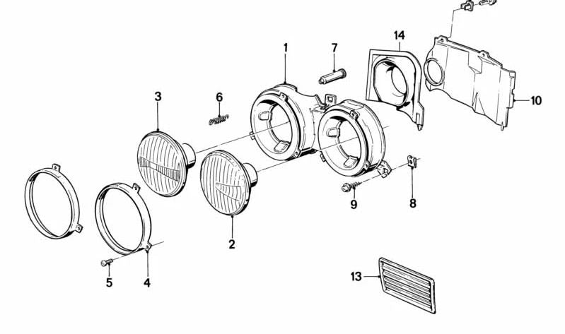 Cubierta izquierda para BMW Serie 3 E30 (OEM 51711965241). Original BMW.