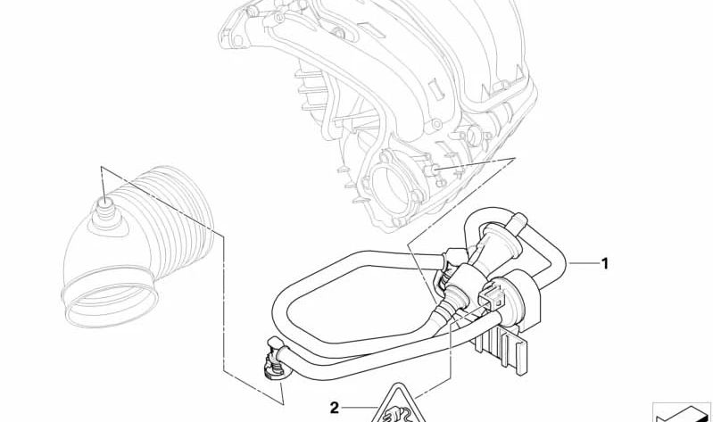 Bomba de vacío con tuberías OEM 11617578888 para BMW E81, E87, E90. Original BMW.