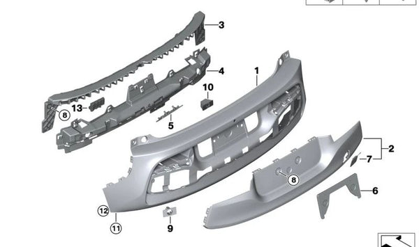 Revestimiento parachoques imprimado trasero para BMW i I01N (OEM 51127462329). Original BMW