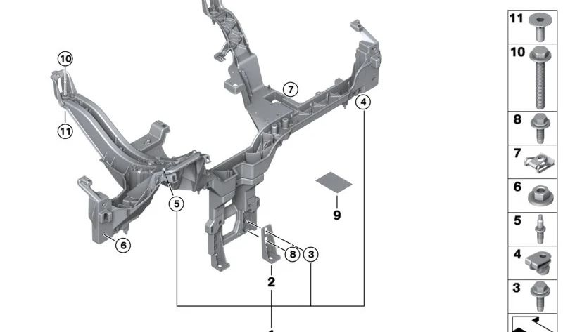 OM 51719265940 Supporto dell'assemblaggio del suolo per BMW I3 (I01). BMW originale.