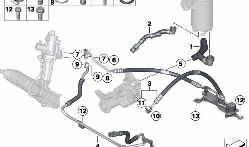 Dehnschlauch para BMW X5 E70N, X6 E71 (OEM 32416793667). BMW original