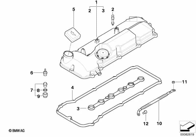 Arandela para BMW Serie 3 E36, E46, Serie 5 E34, E39, E60, E61, Serie 7 E38, E65, E66, X3 E83, X5 E53, Z4 E85, E86 (OEM 11127838077). Original BMW.