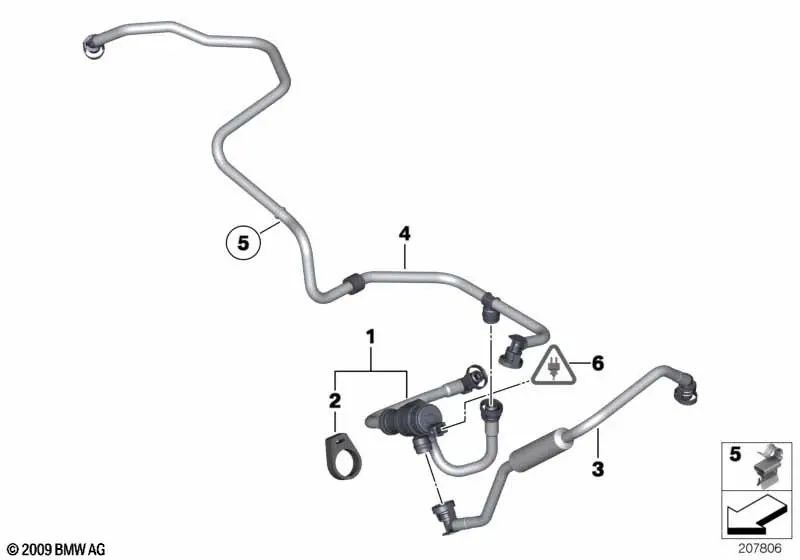 Bomba de vacío con tuberías para BMW F25, F26 (OEM 13907601507). Original BMW