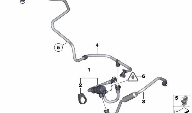 Válvula de ventilación del depósito con tubo OEM 13907636157 para BMW F07, F10, F06, F12, F13, F25, E70, E71. Original BMW