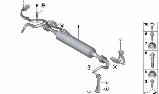 Soporte estabilizador derecho para BMW G30, G31, G32, G15, G16 (OEM 33556885789). Original BMW