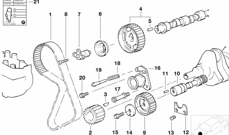 Tapa de balancines OEM 11311287699 para BMW {E28, E30, E34}. Original BMW.