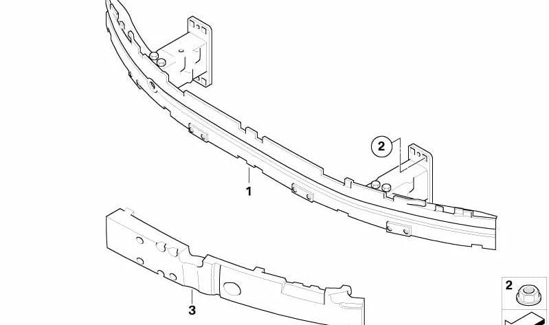 Amortiguador delantero derecho para BMW Serie 5 E60, E61 (OEM 51117049242). Original BMW