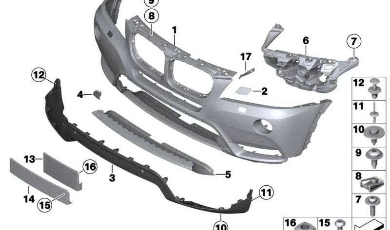 Soporte izquierdo para BMW F25 (OEM 51117212955). Original BMW