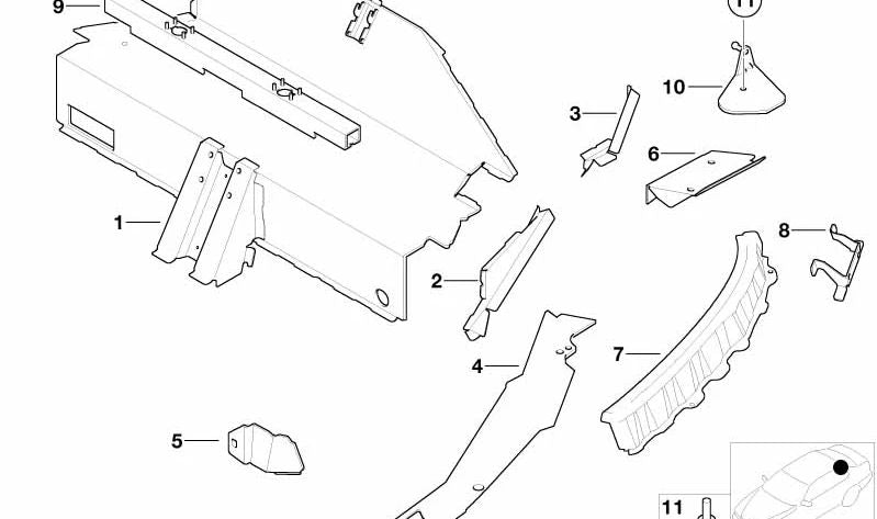 Rechte Stoßdämpferhalterung für BMW E52 Z8 (OEM 41617036586). Original BMW