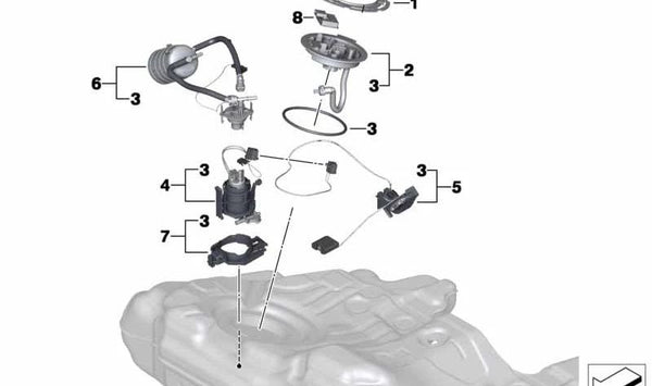 Kit de reparación del regulador de presión OEM 16117230015 para BMW F01, F02, F07, F10, F11, E70, E71, E84, E88, F25. Original BMW.