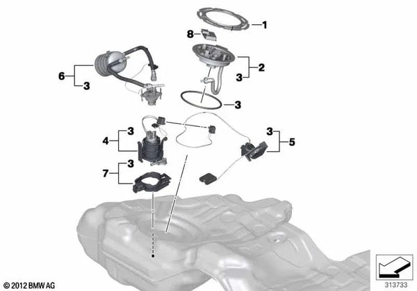 Reparatursatz de regulador de presión para BMW F01, F02, F02N (OEM 16117217253). Original BMW