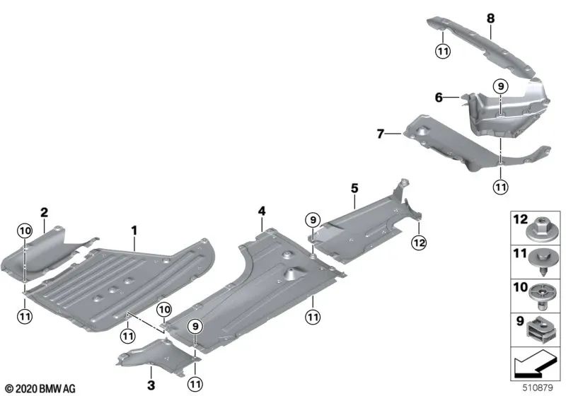 Panel lateral del bajo de la carrocería derecho para BMW G26 (OEM 51758738040). Original BMW