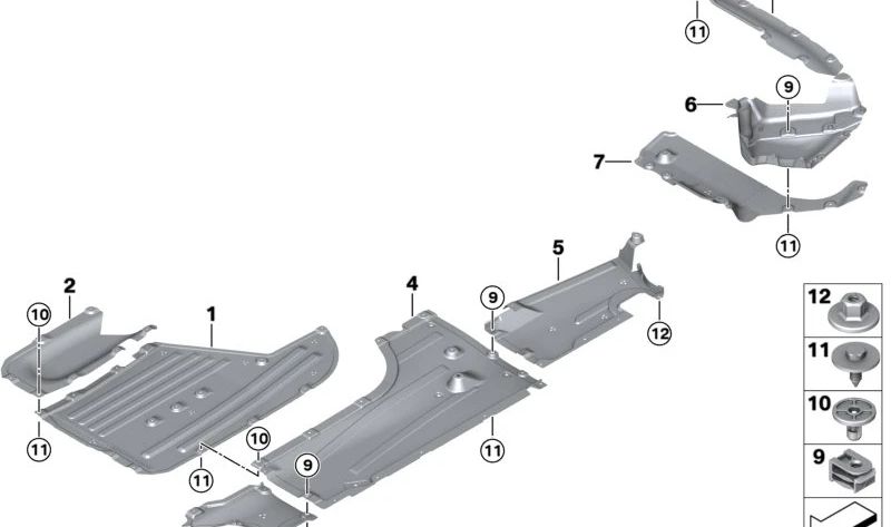 Unterer hinterer Beschützer OEM 51757447185 für BMW G20, G21, G28, G22, G23, G26. Original BMW.