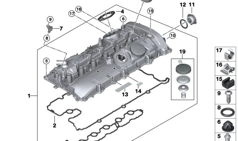 Kit de reparación válvula reguladora de presión para BMW Serie 1 F20N, F21N, Serie 2 F22, F23, Serie 3 F30N, F31N, F34N, Serie 4 F32, F33, F36, Serie 5 G30, G31, G38, Serie 6 G32, Serie 7 G11, G12, X3 G01, X4 G02 (OEM 11121025447). Original BMW.