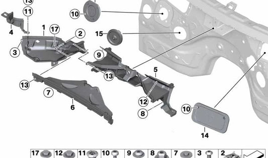 Couverture de colonne d'adresse pour BMW F25, F26 (OEM 51717244143). BMW d'origine