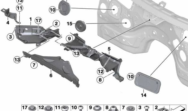 Tapa Columna de Dirección para BMW F25, F26 (OEM 51717244143). Original BMW