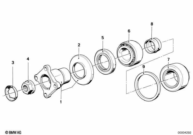 Rodamiento de rodillos cónicos para BMW E30, E36, E12, E28, E34, E24, E23, E32 (OEM 33121204312). Original BMW.