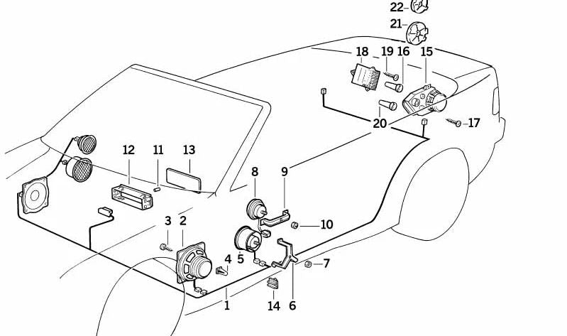 Lautsprechernetz für BMW 3 E36 -Serie (OEM 51438172977). Original BMW