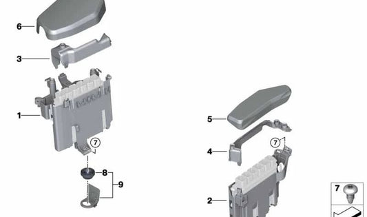 Tapa del módulo de gestión OEM 12908611741 para BMW G11, G12 (Serie 7). Original BMW