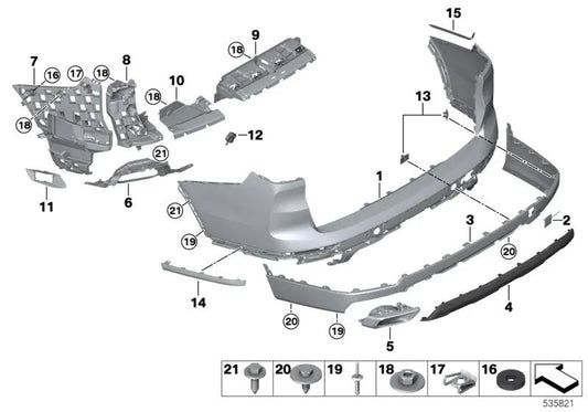 Soporte para parachoques trasero, esquina izquierda para BMW G07, G07N (OEM 51127420665). Original BMW