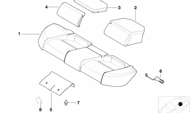 Expansion rivet for BMW 3 Series E36, E46 (OEM 51118203506). Original BMW