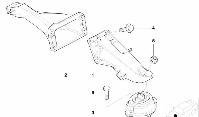 Soporte derecho para BMW X5 E53 (OEM 22111097000). Original BMW