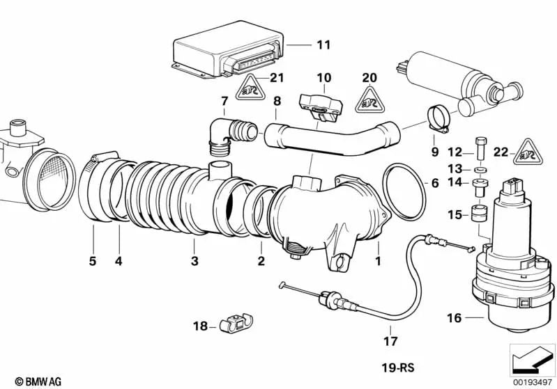 Cable Bowden para BMW E34, E32, E31 (OEM 35411160944). Original BMW