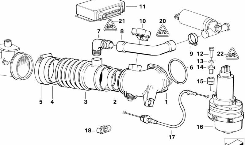 Manguera para BMW E34, E32 (OEM 13541747471). Original BMW