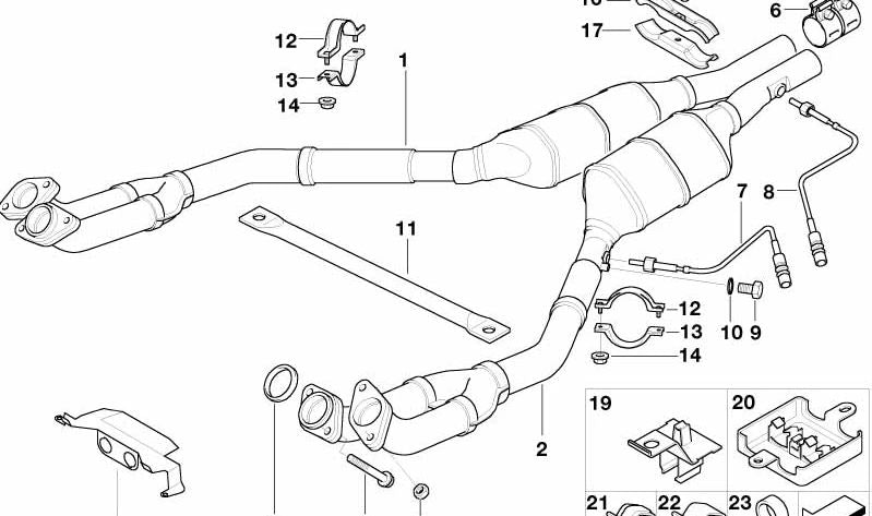 Abrazadera de escape OEM 18301436757 para BMW Serie 7 (E38). Original BMW.