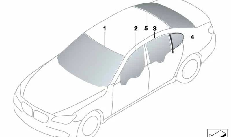 VERT -RIGHT Back Door OEM 51347177660 pour BMW F01, F02, F04. BMW d'origine.