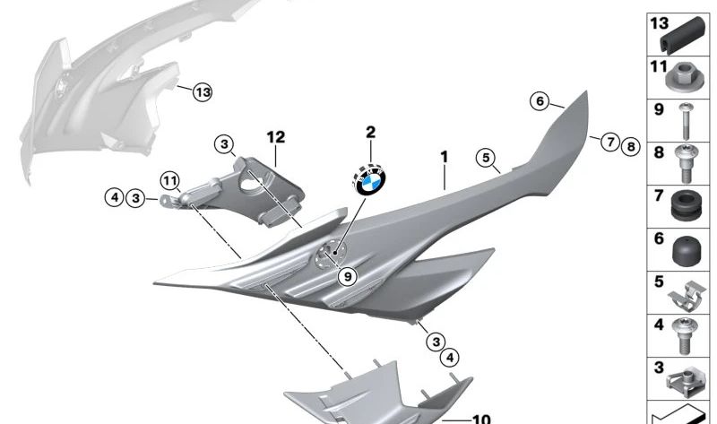 OEM Exagonal Nut 07129904997 per BMW F23, F33, F83, F91, G14, F25, I12. BMW originale.