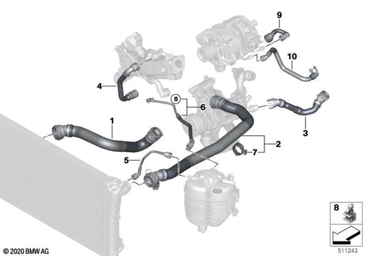 Kanalölfiltermodul für BMW G42, G20, G21, G22, G23, G26, G30, G31, G32N, G01, G02 (OEM 11538473706). Original BMW