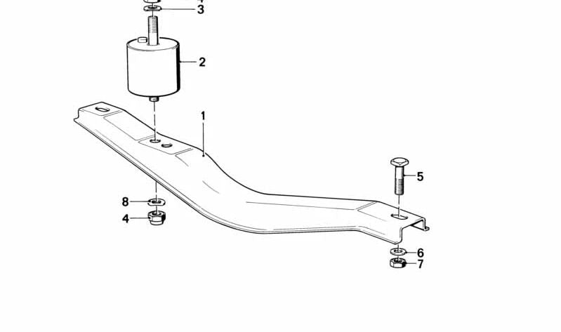 Cojinete de goma para BMW Serie 7 E23 (OEM 23711246474). Original BMW.