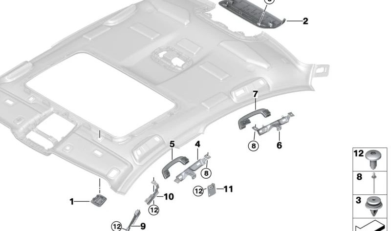 Soporte Asidero Delantero Derecho para BMW F90, G30, G31 (OEM 51167384556). Original BMW