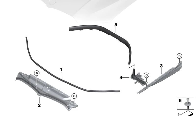 Junta de la tapa frontal lateral izquierda para BMW Serie 3 G20, G21, G28 (OEM 51767419383). Original BMW