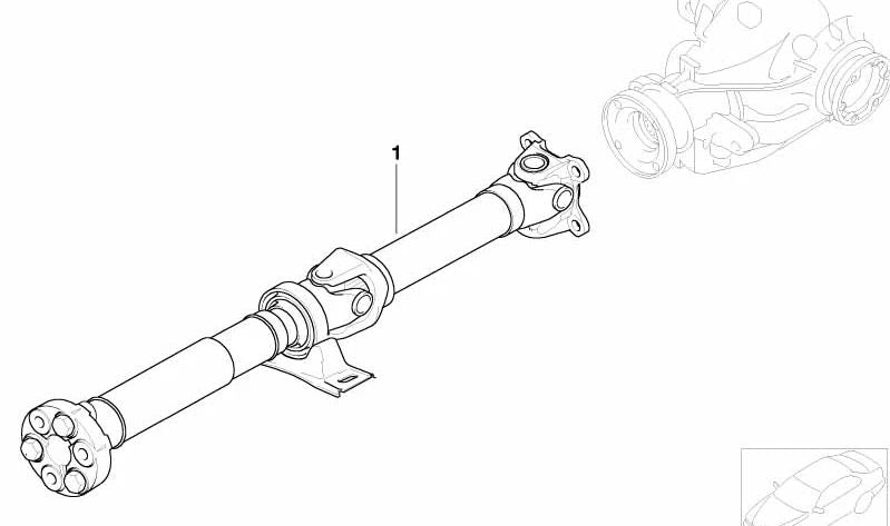 Eje de transmisión para varios modelos de BMW E85 (OEM 26117514471). Original BMW.