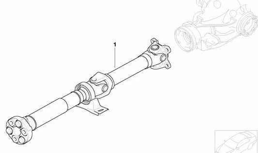 Driveshaft for various BMW E85 models (OEM 26117514471). Original BMW.