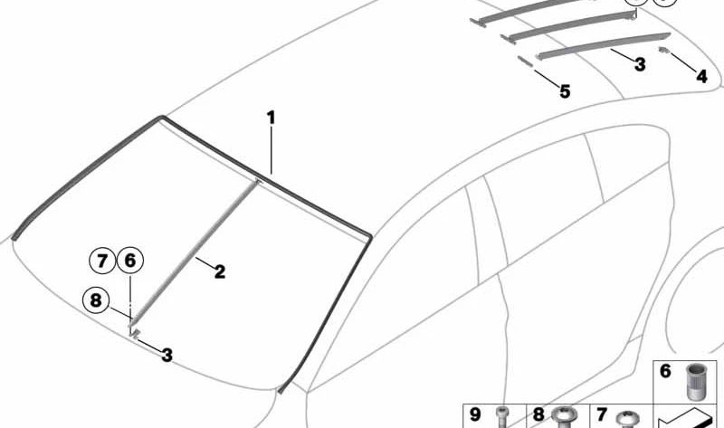 Cubierta Parabrisas para BMW F06, F13 (OEM 51317227341). Original BMW