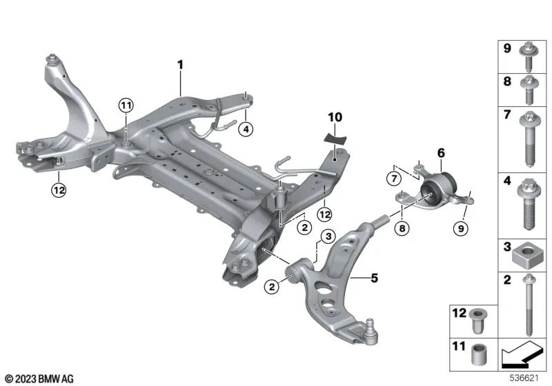 Tuerca cuadrada para BMW Serie 1 F40, F52 Serie 2 F44, F45, F46, G42, U06 Serie 3 G20, G21, G28 Serie 4 G22, G23, G26, X1 F48, F49, U11, U12, X2 F39 MINI F54, F55, F56, F57, F60 (OEM 31106867397). Original BMW