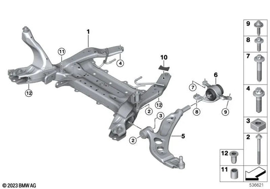 Tuerca cuadrada para BMW Serie 1 F40, F52 Serie 2 F44, F45, F46, G42, U06 Serie 3 G20, G21, G28 Serie 4 G22, G23, G26, X1 F48, F49, U11, U12, X2 F39 MINI F54, F55, F56, F57, F60 (OEM 31106867397). Original BMW