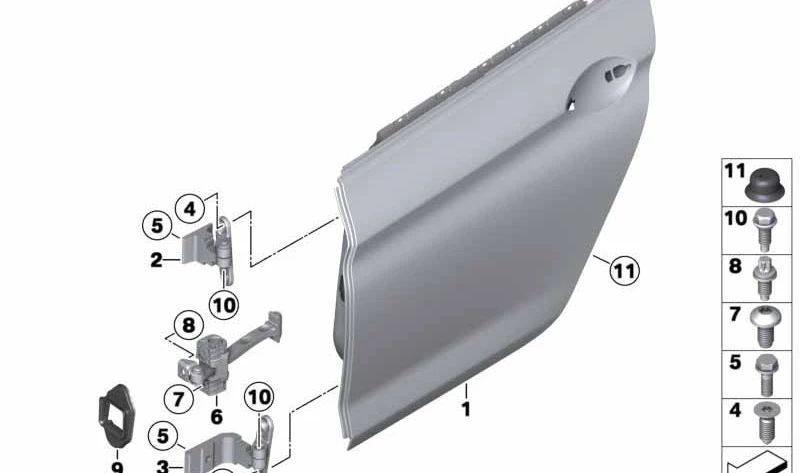 Mecanismo de freno de puerta trasera OEM 51227275373 para BMW F06 (Gran Coupé). Original BMW.