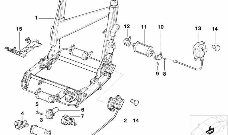 Actuador de respaldo para BMW E31 (OEM 67311392133). Original BMW.