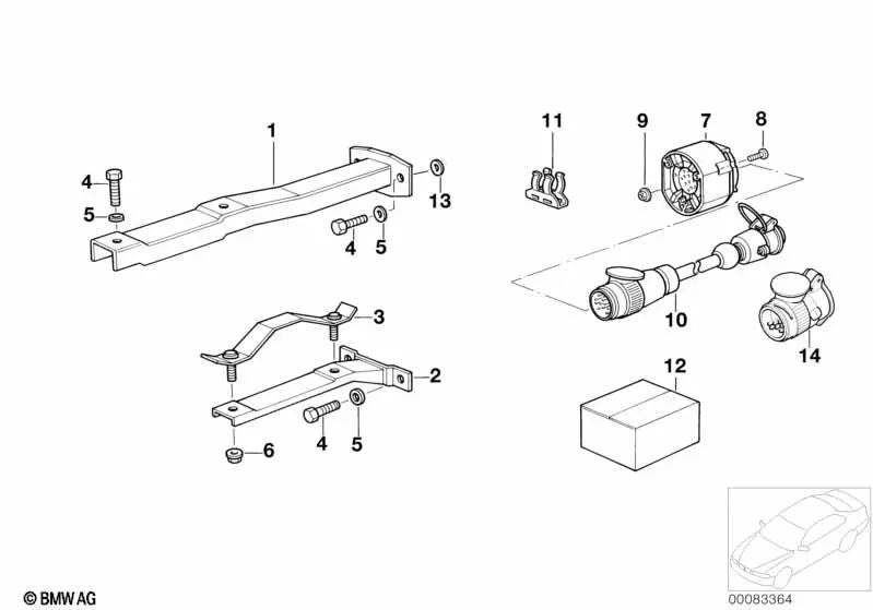 Juego de piezas mecánicas para BMW E36 (OEM 71601182655). Original BMW