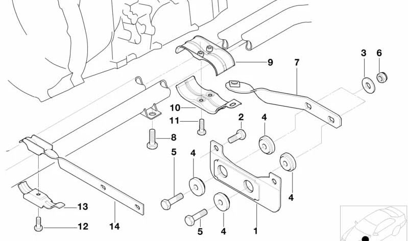 Lower clamp OEM 18201440289 for BMW E46, E83. Original BMW