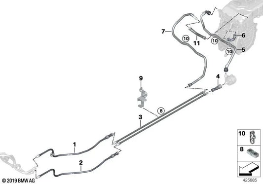 Tubo de refrigerante para BMW I01, I01N (OEM 17128487017). Original BMW