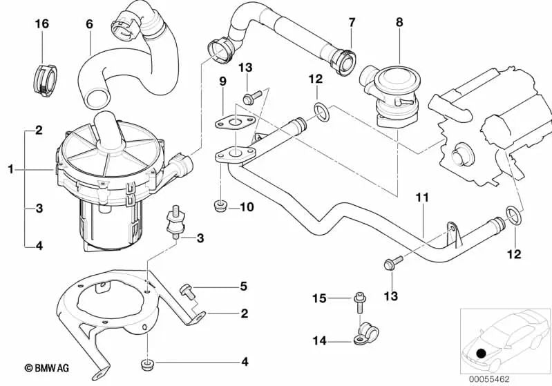 Bomba de aire para BMW X5 E53 (OEM 11721437910). Original BMW