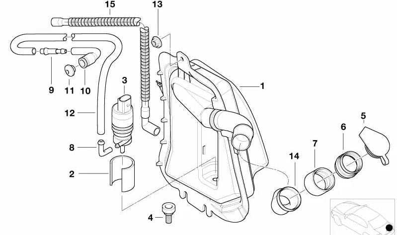 Tapa intermedia para BMW Serie 3 E30, E46, Serie 5 E34 (OEM 61681386302). Original BMW