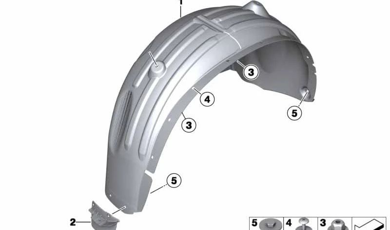 Staulippe trasera derecha para BMW F25, F26 (OEM 51627213652). Original BMW