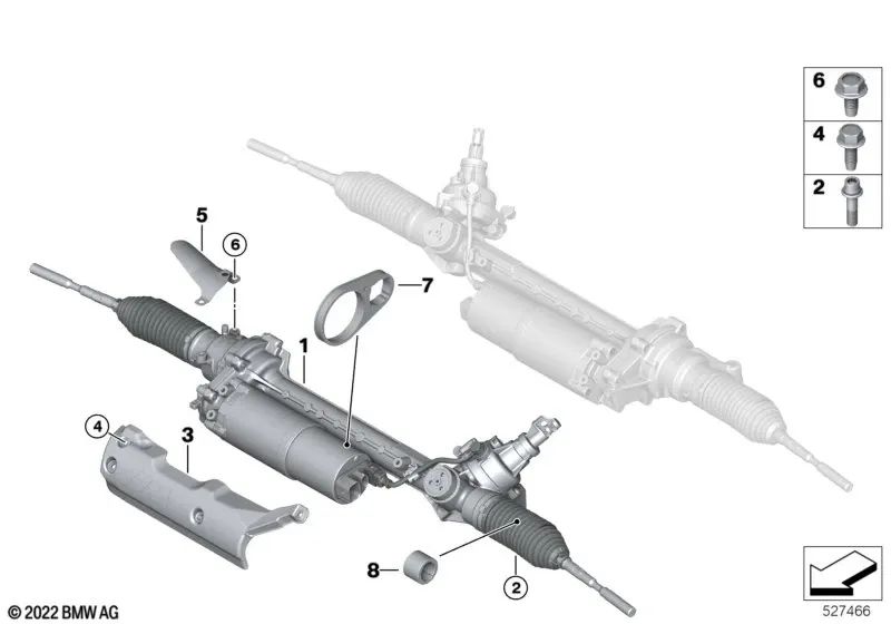 Protector térmico de fuelle para BMW Serie 2 G42, G87, Serie 3 G20, G20N, G21, G21N, G80, Serie 4 G22, G23, G26, G82 (OEM 32106880638). Original BMW.