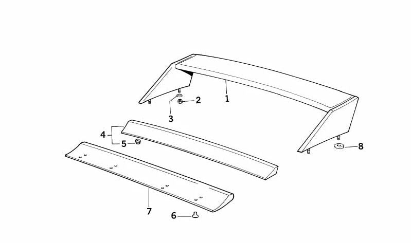 Alerón trasero OEM 51712232035 para BMW E30. Original BMW.